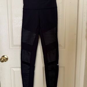 Alo Moto Black High-Waisted Leggings